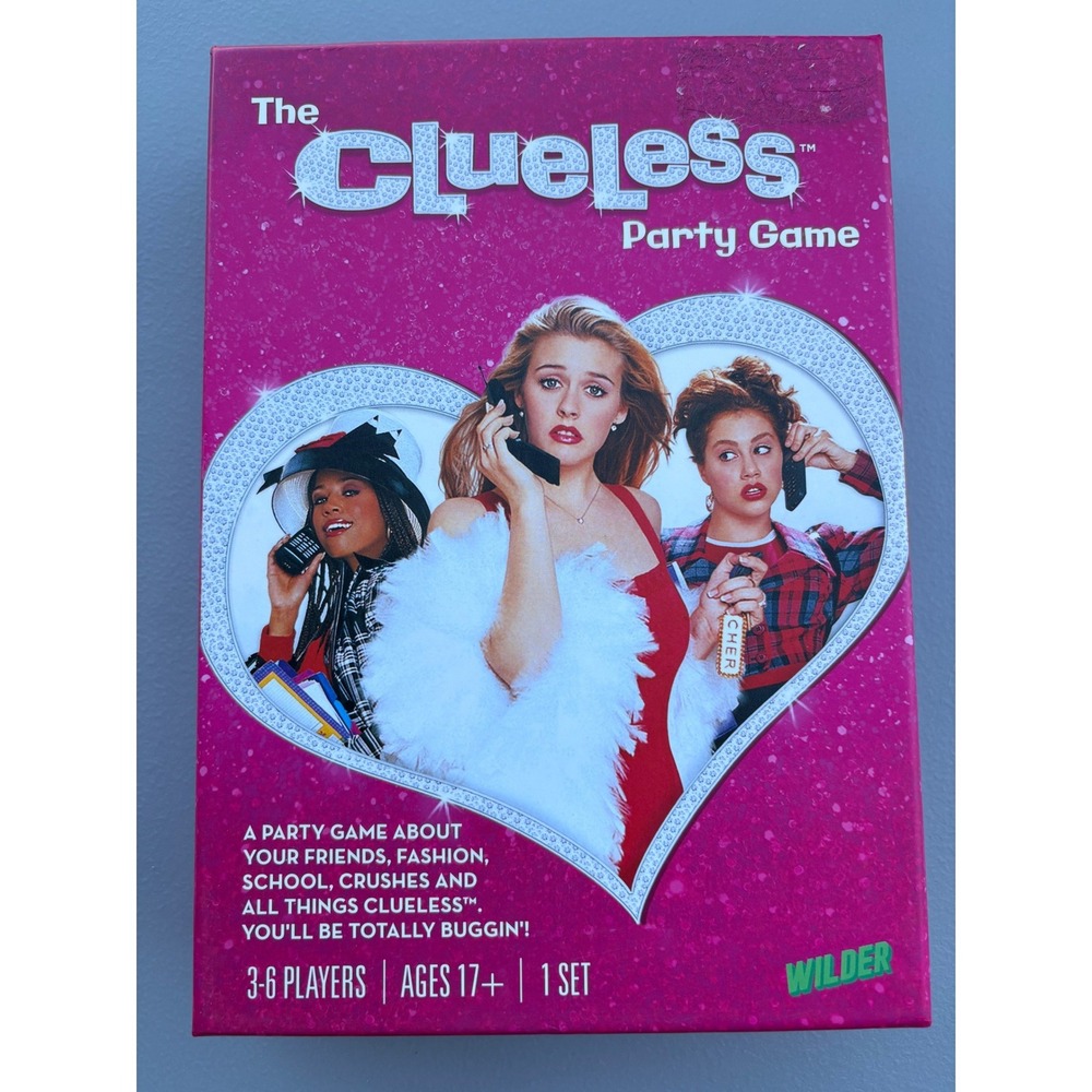The Clueless Party Game Complete W Fluffy Pen 90s Movie Trivia 17+ NEW open box‎